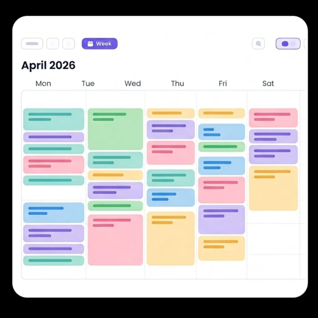 One-click calendar week view